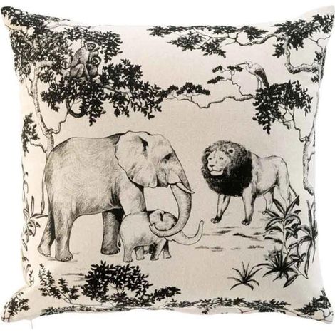 Housse de Coussin Déco "Zambie" 40x40cm Naturel (1/4)