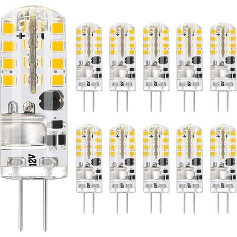 Ampoules LED G4 12V AC/DC Non-Dimmable,180LM Blanc Naturel 4000K, Economie d'énergie Ampoules LED Pas de scintillement,1.6W Remplace 16W Halogène, pour hottes d'aspiration, Lot de 10 [Classe énergétiq