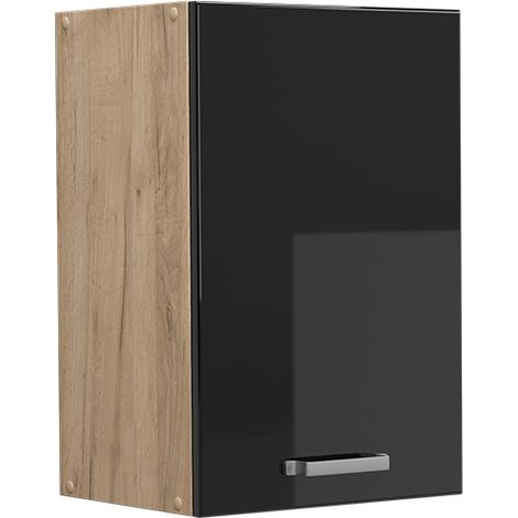 Küchenoberschrank  R-Line, Schwarz Hochglanz, 40 cm, Vicco