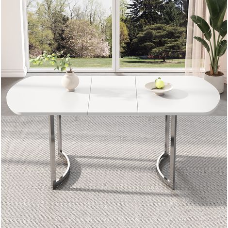 tavolo pranzo allungabile 140x180 MDF bianco elegante OKMYHOME (1/5)
