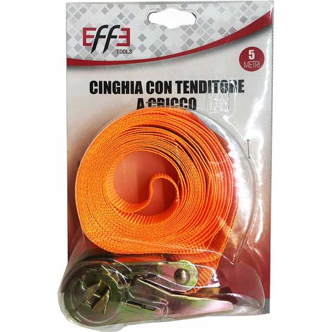 CINGHIA AD ANELLO + CRIC EFFE - L.MT 5,0 H.MM 25 KG 700 - 3 pezzi (1/4)