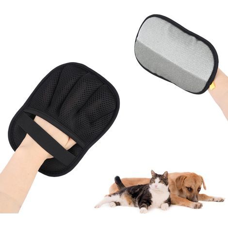 Gants Toilettage pour Animaux, Gants Électrostatiques Enlève-Poils Outils Réutilisables Multifonction pour Enlever Poils d'animaux Tapis Vêtements Meubles (Style Cinq Doigts) (1/4)