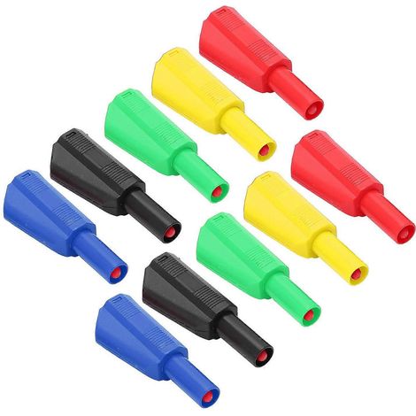 2er-Set U29 4mm Bananenstecker mit Isolierung für elektrische Prüfungen, Rot, Schwarz, Gelb, Grün, Blau