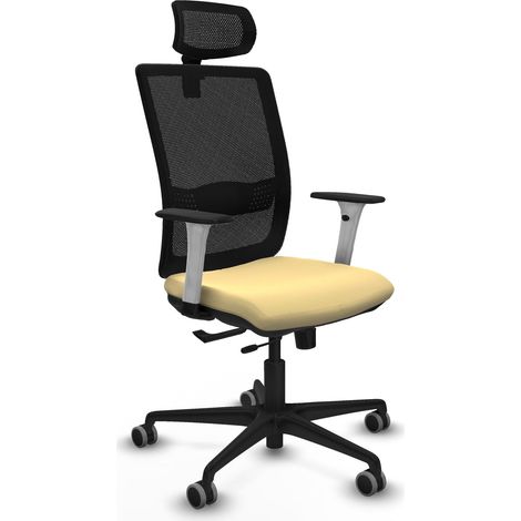 Silla de oficina piqueras y crespo Haches crema cuero sintético (1/2)
