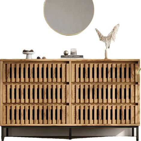 Credenza, design salvaspazio, stile moderno minimalista, naturale (1/2)