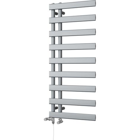 Agar - Silver Dual Fuel Towel Rail H1156mm x W500mm Standard (1/3)