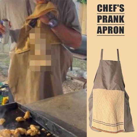 Thijox Witzige Kochschürze für Herren, verstellbar und waschbar, kreatives Kostüm mit Handtuch, zum Kochen, Grillen und Backen.