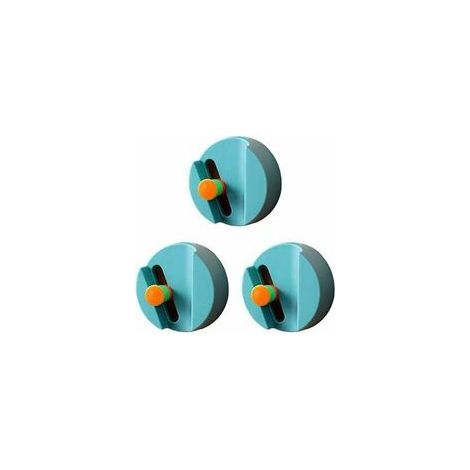 Lot de 3 crochets muraux robustes pour balais et vadrouilles, sans trou, bleu –