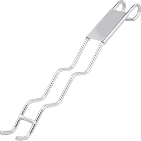 Pinzas para barbacoa de acero inoxidable: un accesorio de cocina robusto y práctico para asar carne a la parrilla. (1/5)