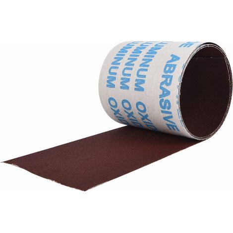 Rouleau de tissu émeri grain 80, rouleau de papier abrasif, déchiré à la main, pour meulage du métal, du verre, du bois (1 m de long, 95 mm de largeur) (1/5)