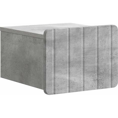 Wall-Mounted Bedside Cabinet Concrete Grey 33 x 34.5 x 24 cm vidaXL