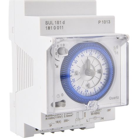Minuterie bidirectionnelle 24 heures – 230 V – 16 A – Affichage numérique clair – Alimentation de secours intégrée (1/4)