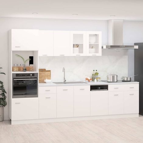 vidaXL Ensemble de 7 meubles de cuisine "Lyon" en bois d'ingénierie blanc (1/5)