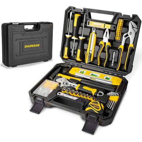 Set Attrezzi Da Lavoro 158 Pezzi Con Valigetta + Cricchetto, Martello E Pinze Ad Impugnatura Ergonomica