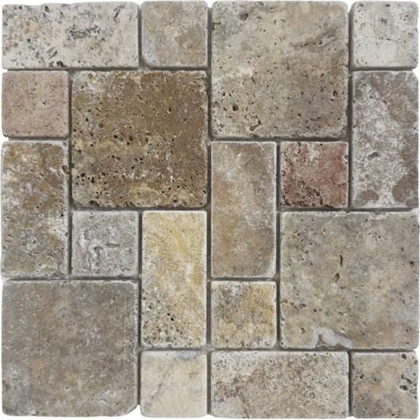 Mosaico in Travertino - ALBEDO PIERRE - AL-1072 - 30,5x30,5 cm - Motivo irregolare - Pietra naturale