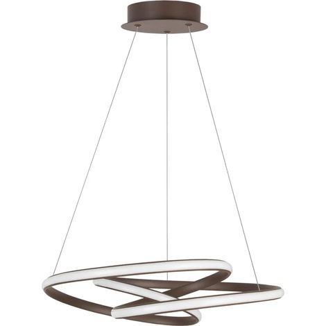 [NEUWERTIG] B-Ware Nova Luce Pendelleuchte Hängeleuchte Menton Led Kaffeebraun Warmweiß Dimmbar
