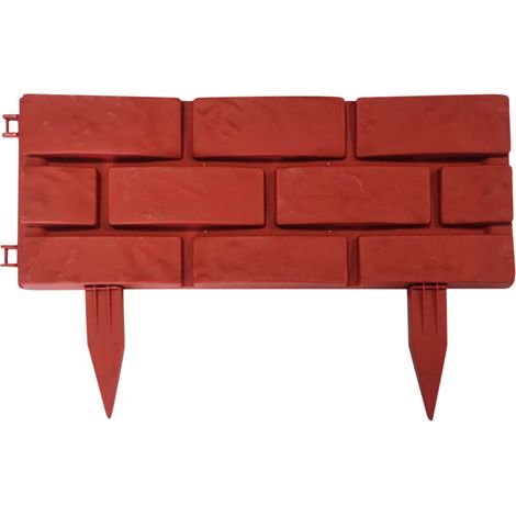 Bordure De Jardin En Plastique Effet Brique - Pour Pelouse Chemin De Plantes Et Haies - 4 Pièces (1/5)