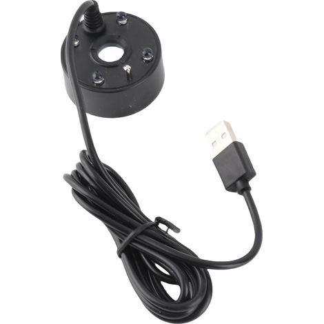 Diffuseur de brume à ultrasons USB 5V LED multicolores atomiseur noir pour étang rocaille aquarium évier fontaine (1/5)