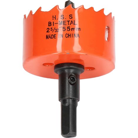 Lochsägebohrer Scharfe Zähne Einfache Spanabfuhr HSS-Lochschneider mit hoher Härte und Dorn für Holz und Metall 2‐5/32 Zoll (55 mm) (1/5)