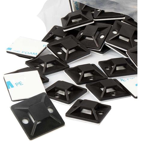 Ventouse auto-adhésive, attache-câble, boucle de positionnement en plastique, base adhésive pour câblage (1/5)
