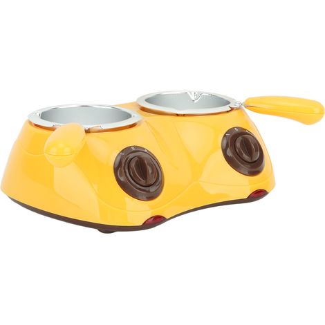 Fondue au chocolat électrique, machine à faire fondre le chocolat avec double pot, outil de cuisine, 220-240V UE, jaune (1/5)