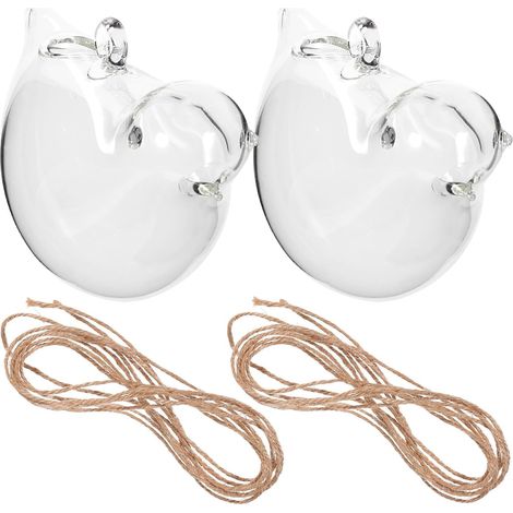 Vase décoratif en verre transparent forme d'oiseau, lot de 2, (1/5)