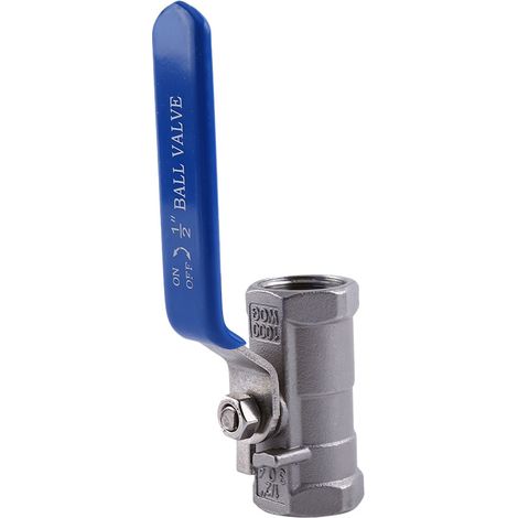 Vanne à bille femelle filetée 1/2 pouce (1 pièce) en acier inoxydable SS 304 BSPT pour eau, huile et gaz (1/5)