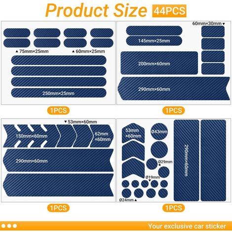 44 Feuillets Protection Cadre Vélo Autocollants en Carbone, Film de Protection Cadre Vélo, Autocollants de Protection Vélo, pour Vélo, VTT etc(Bleu Foncé) (1/4)