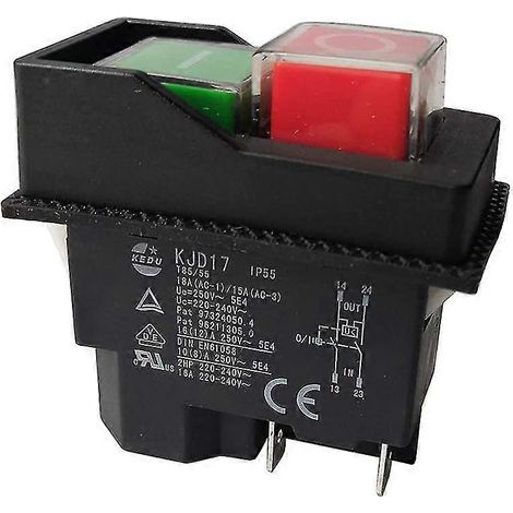 Interrupteurs électromagnétiques à bouton-poussoir pour outils de jardin Kjd17 220v 4 broches (1/5)