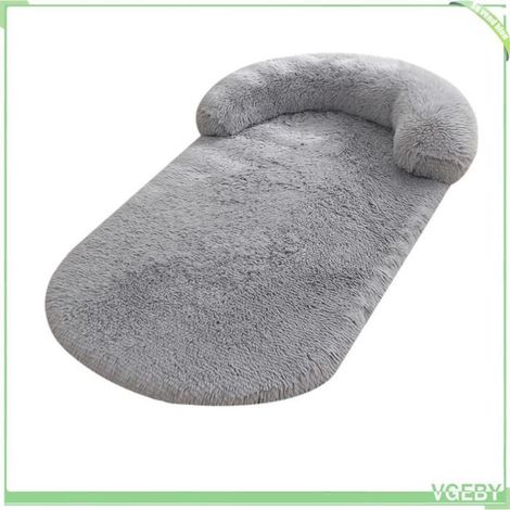 Lit pour chien - FAFEICY - XL 120 x 75 cm - Gris clair - Housse zippée lavable - Bords surélevés (1/5)