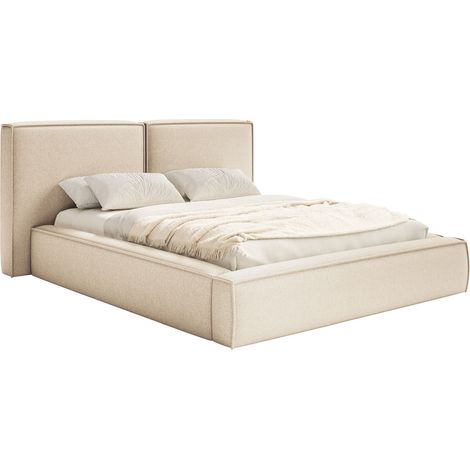 Selsey Tilves – Polsterbett 180x200 mit Bettkasten, Lattenrost, Chenille, hellbeige