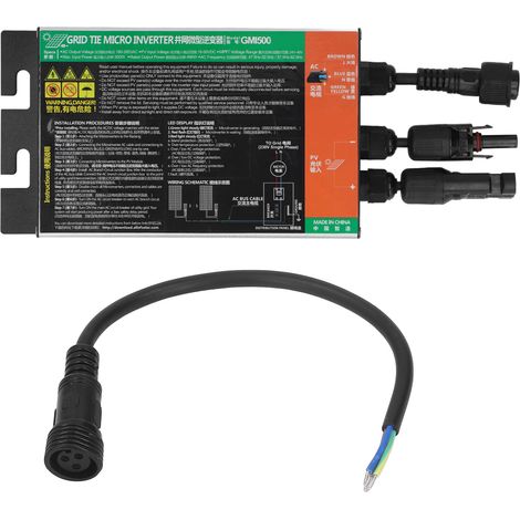 Micro-onduleur solaire 500W avec MPPT, onde sinusoïdale pure AC 120V pour connexion réseau, onduleur de raccordement au réseau pour contrôle (1/5)
