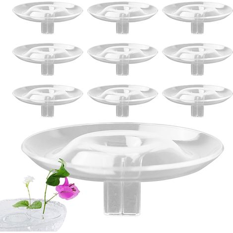 10 pièces Genérico Support de fleurs flottant, support pour compositions florales, transparent, décoration pour aquariums et maison ， 5 cm  2 cm