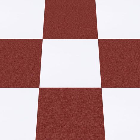 Lot de 10 carreaux de sol autocollants en vinyle Imperméables pour cuisine, salon et salle de bain Rouge et Blanc 30 x 30 cm (1/5)