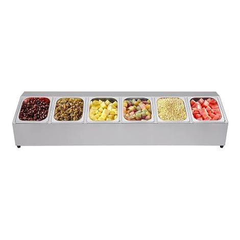 Lot de 6 récipients à ingrédients pour pizza, en acier inoxydable, avec couvercle, pour barbecue, cuisine, gastronomie, accessoires de pizza, pour cuisine et garde-manger (1/5)