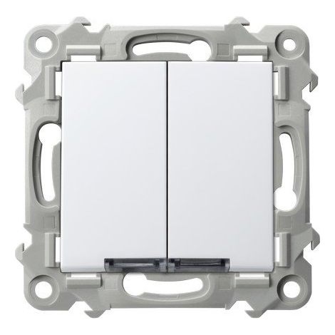 Interruptor Ospel lp-10zs/m/00 doble empotrable LED blanco (1/3)