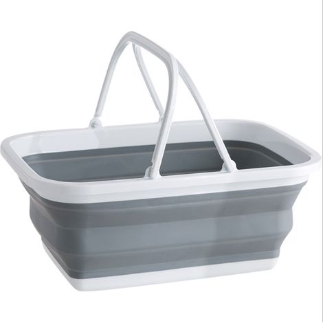 Évier pliable avec poignée et couvercle, 2,37 gal/9 L - 4 gal/15 L, idéal pour le camping, les activités de plein air, la vaisselle, la cuisine, les pique-niques, la randonnée et la maison (lot de 1 o