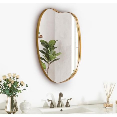 Gold 47.5cm W Metal Framed Wall Mirror Decorative (1/5)