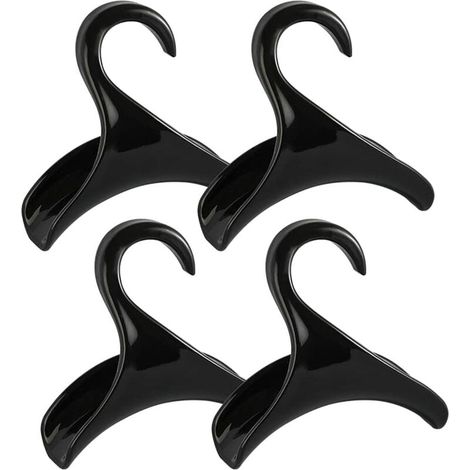 Paquete de 4 ganchos para bolsos, ganchos negros para carteras, organizador de almacenamiento para colgar sobre el armario, con varilla para guardar y organizar bolsos, mochilas y bolsos escolares. (1/4)