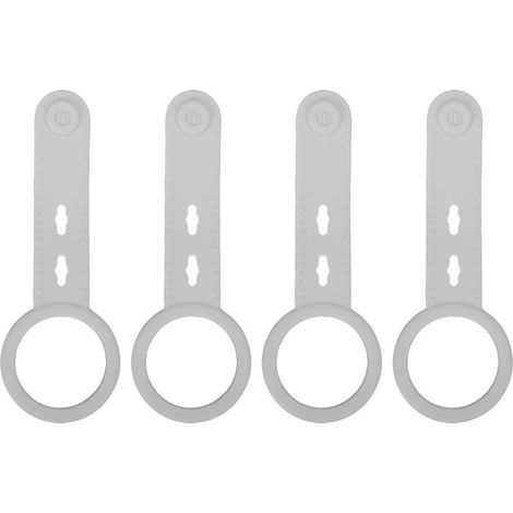 4 porte-serviettes de cuisine réglables en silicone, crochets de suspension pour salle de bain et égouttoirs à vaisselle, idéaux pour les armoires, les cuisinières et les fours (couleur grise). (1/5)