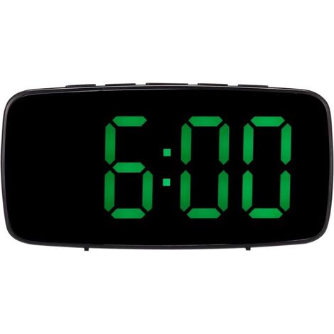 RéVeil NuméRique Intelligent de Chevet, Horloge Bureau USB Voyage à LED Verte avec RéPéTition TempéRature Date 12 / 24H pour Chambre Coucher, Noir (1/4)