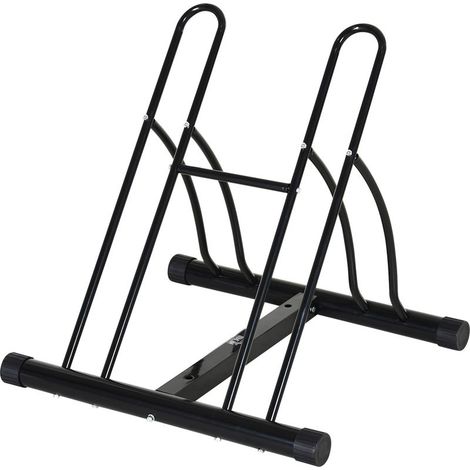 Râtelier 2 vélos modulable dim. 54L x 60l x 57H cm acier époxy noir (1/5)