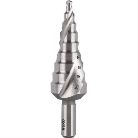 RUKO 101051 HSS Punta a gradini Lunghezza totale 75 mm Alberino a 3 facce 1 pz. (1/4)