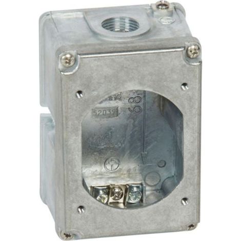 Boîtier réversible simple Hypra pour prise 2P+T IP44 16A - métal - LEGRAND