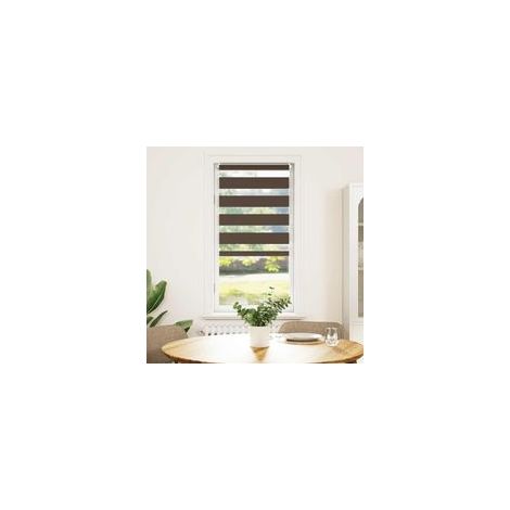 Rollo mit Zebramuster, 40,9 x 100 cm, Stoffbreite 36,7 cm, Kaffeebraun - Crezuo (1/4)