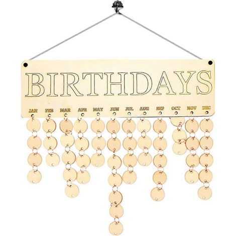 Calendrier suspendu à faire soi-même, calendrier d'anniversaire en bois, calendrier en bois, rappel d'anniversaire, calendrier mural de rappel d'anniversaire (1/4)
