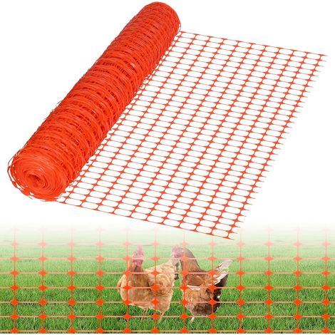 Clôture de pâturage 30m Filet de protection en PE synthétique Clôture pour chiens Clôture d'avertissement Clôture de chantier sauvage Filet de sécurité pour famille, domaine public, orange