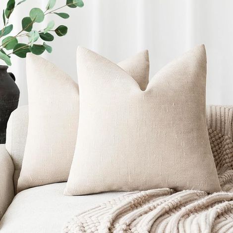 American Retro Soft Textured Chenille Throw Pillow Cover, Solid Color, Sofa Cover (No Filling) -- Off-White -- 6060 cm