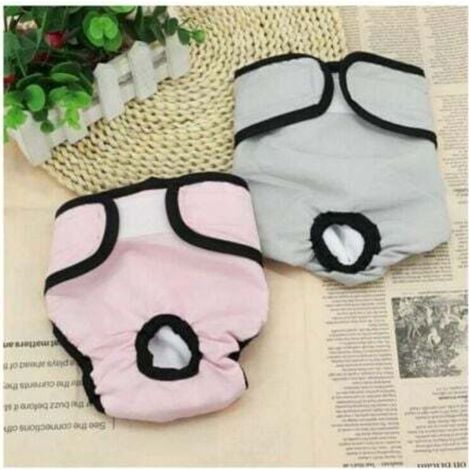 2 Pièces 37-55CM Couche Réutilisable Pour Chien, Culotte Physiologique, Culotte Hygiénique, Lavable, Short Absorbant - Type -LPour les animaux de compagnie (1/3)