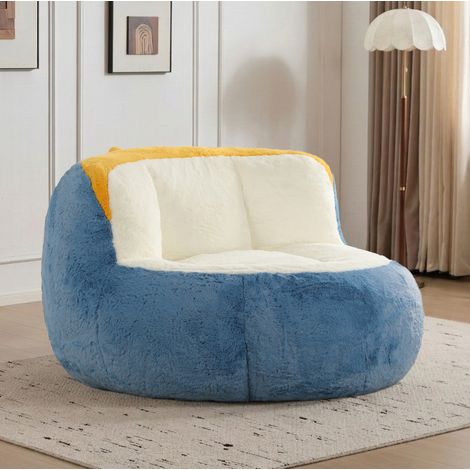 Großer, mehrfarbiger Sitzsack aus Kunstfell, Füllung aus Schaumstoff HAVRYA (1/5)
